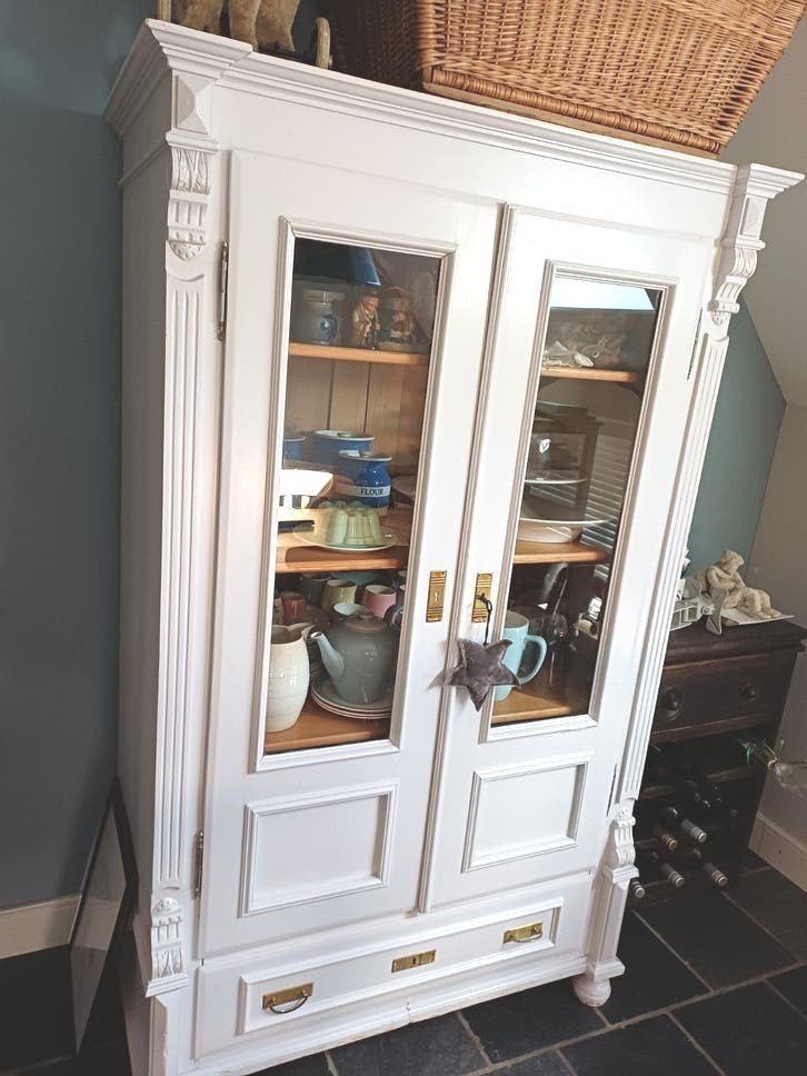 Brocante Grenen Keuken Kast, Antiek en Kunst, Curiosa en Brocante, Ophalen