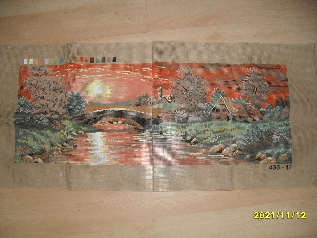 NIEUW, GROOT, stramien Zonsopkomst. En Verkoop DMC garen, Ophalen of Verzenden, Nieuw, Handborduren, Onderdeel of Toebehoren