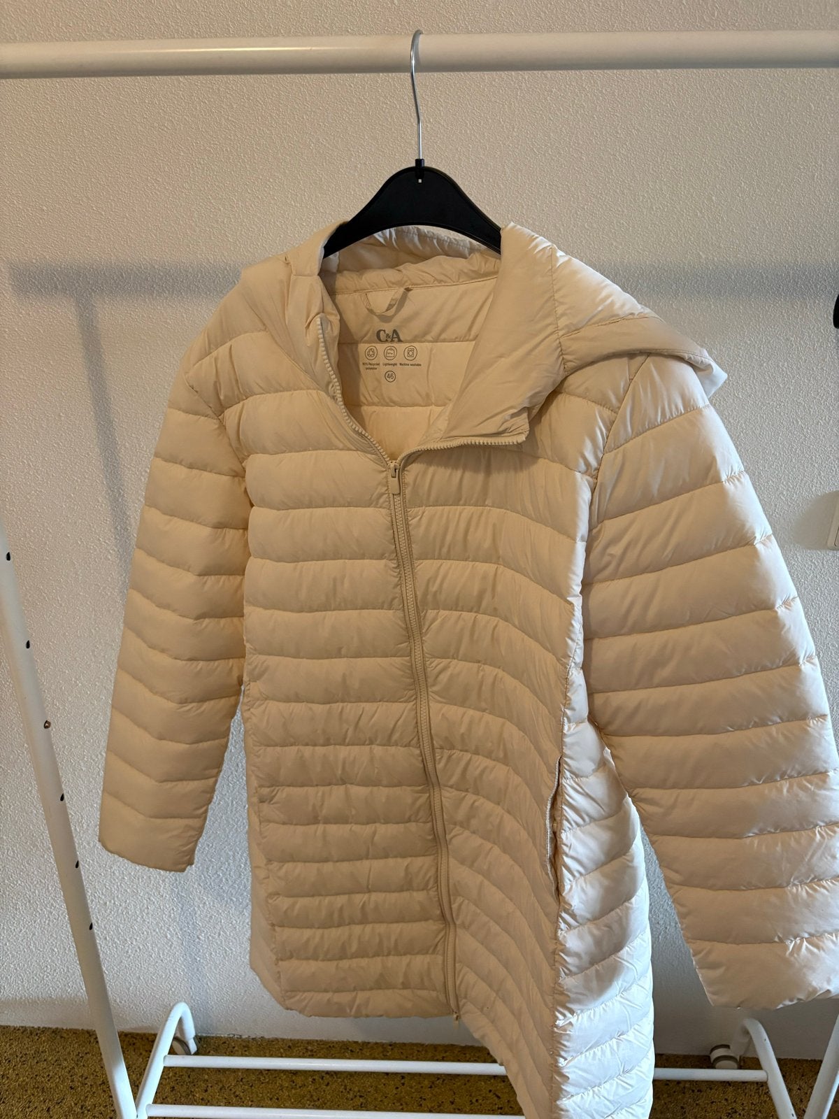 C&A Lichtgewicht Gewatteerde Jas - Maat 46, Ophalen of Verzenden, Zo goed als nieuw, Maat 46/48 (XL) of groter, Beige