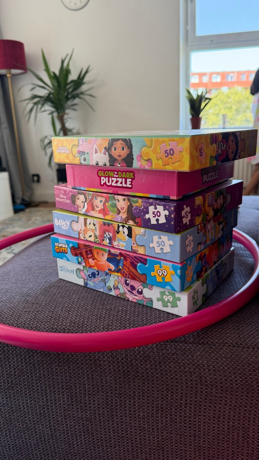 Diverse kinderpuzzels: Disney, Bluey, Stumble Guys, Stitch, Ophalen, Meer dan 50 stukjes, Gebruikt, 4 tot 6 jaar