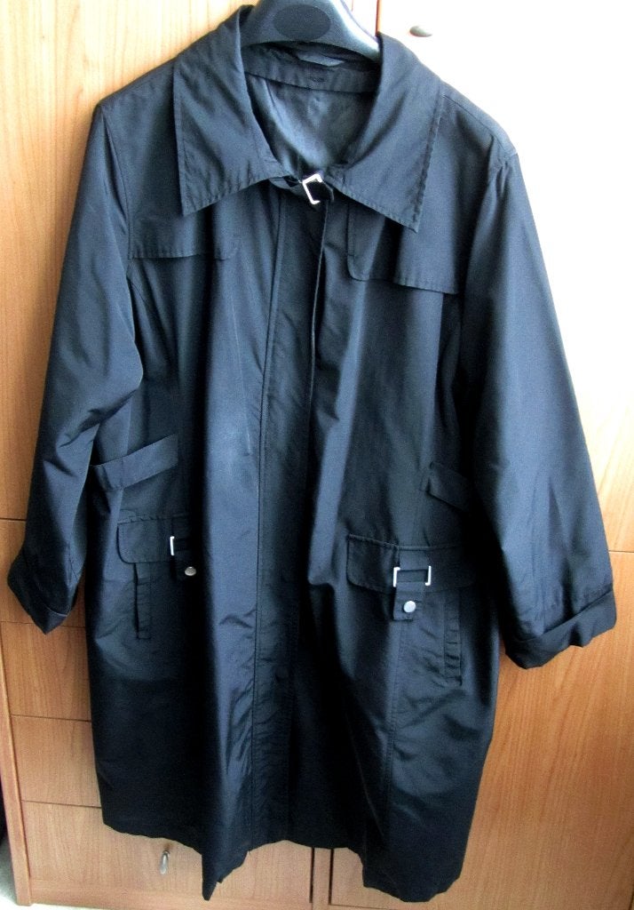 mooie lange MS mode Trenchcoat Herfst Tussen jas maat 52, Kleding | Dames, Verzenden, Zo goed als nieuw, Zwart, Jas of Mantel