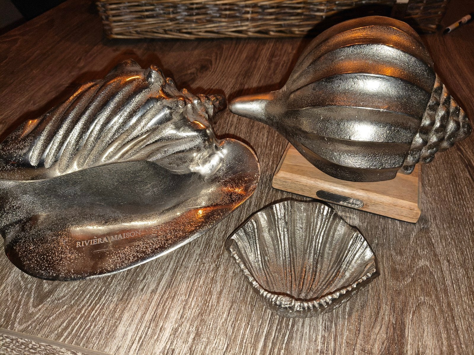 Riviera Maison Schelpen Decoratie Set - Zilver, Gebruikt, Ophalen of Verzenden, Zilver, Metaal