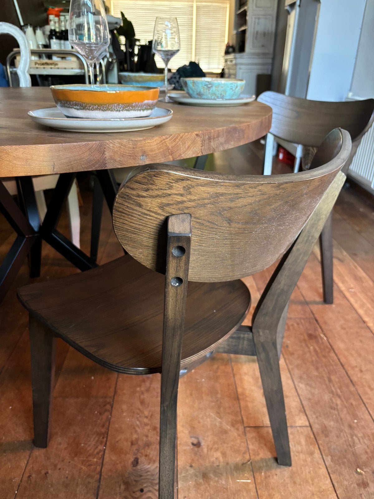 Grote partij scandinavische stoelen, Ophalen, Gebruikt, Bruin, Vijf, Zes of meer stoelen