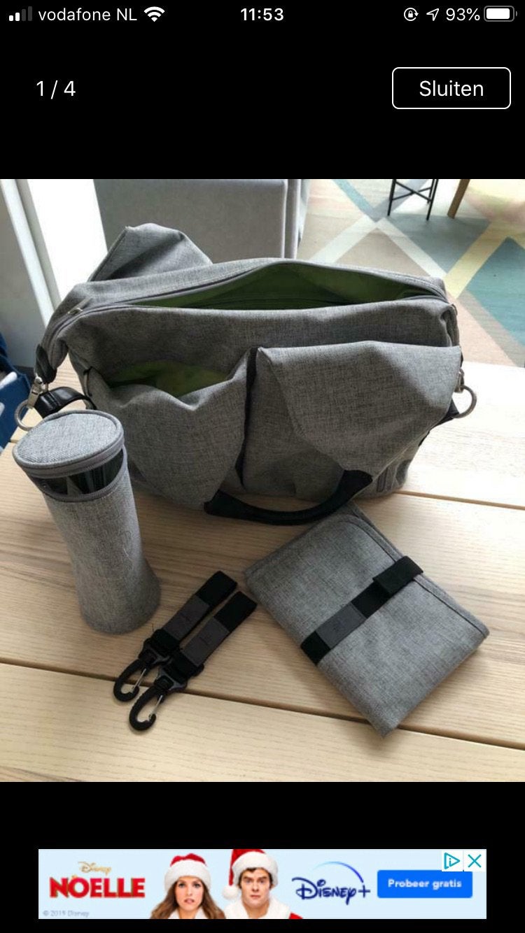 Lässig Green Label Neckline grijze luiertas, Kinderen en Baby's, Luiertassen, Lässig, Schoudertas functie, Gebruikt, Grijs