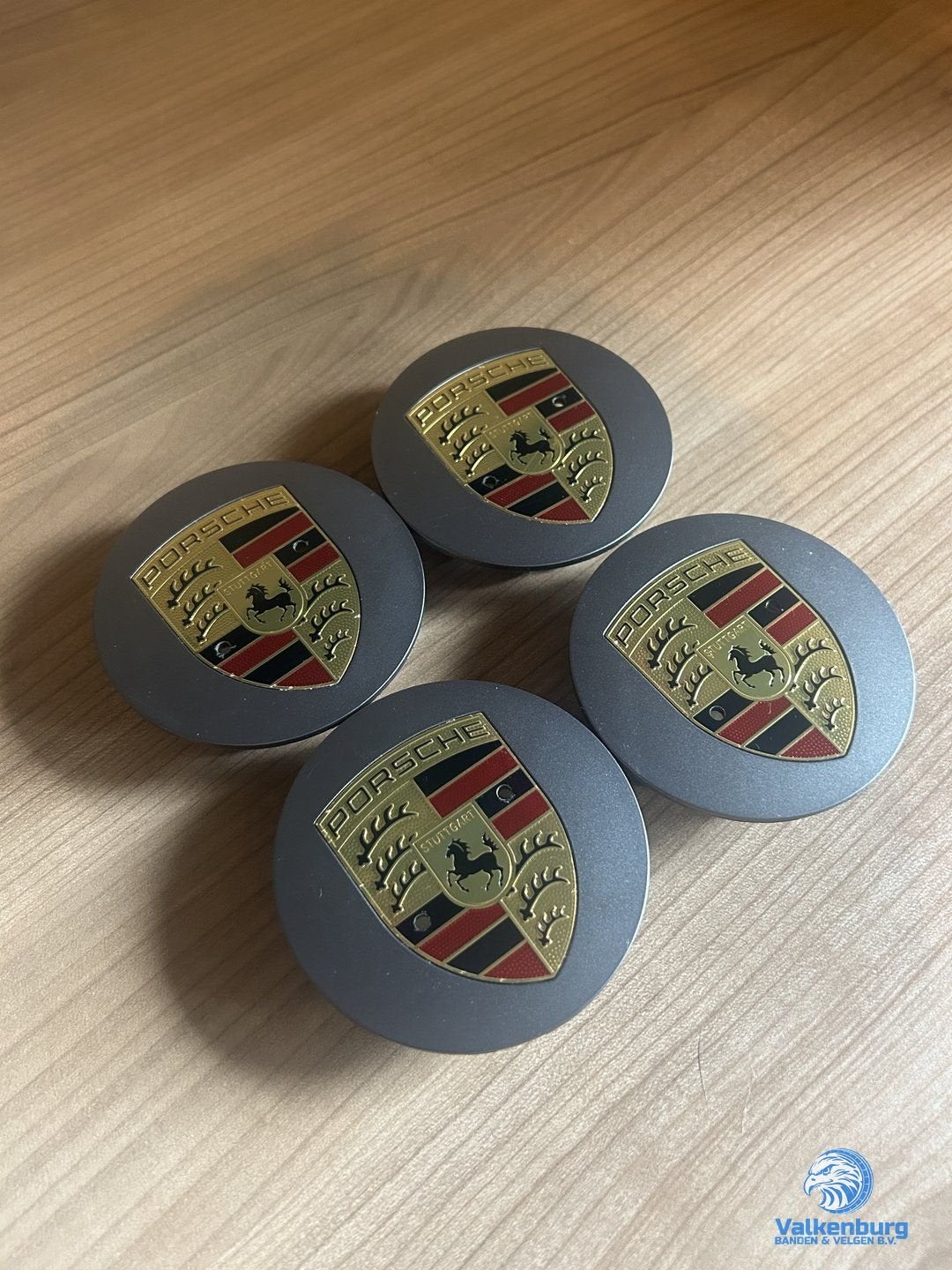 ORIGINELE Porsche Antraciet / Grijs naafkap naafdop set, Gebruikt, -, Verzenden, -