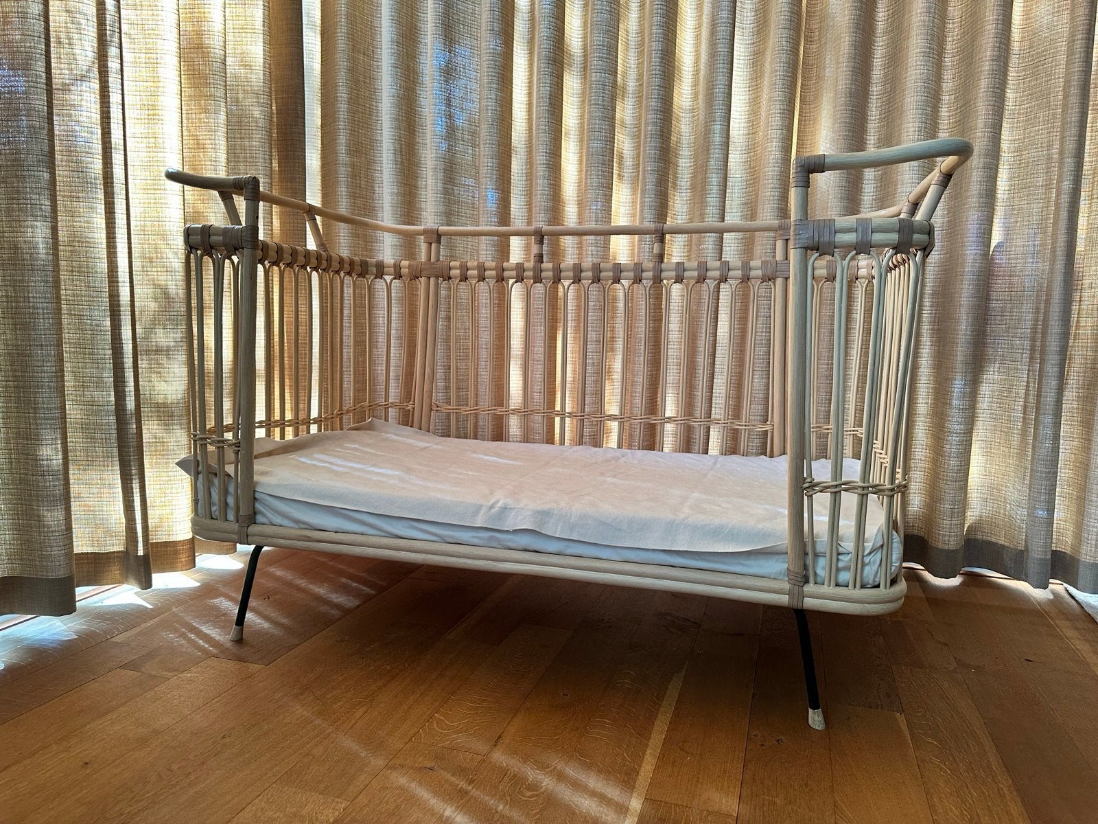 Rotan Bermbach kinderbedje, Vegan!, Ophalen, Gebruikt, Beige, 190 cm of minder