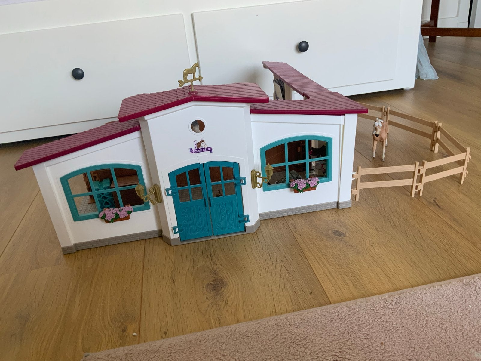 Schleich Paarden met bak accessoires en paarden, Ophalen, Zo goed als nieuw
