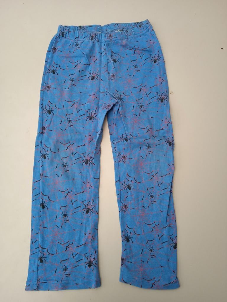 Blauwe kinderbroek met spinnenprint, Kinderen en Baby's, Ophalen of Verzenden, Gebruikt, Onbekend, Jongen of Meisje