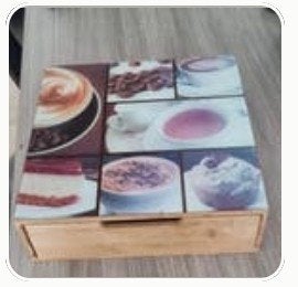 houten theedoos met lades voor zakjes of koffie cupjes, Theedoos, Ophalen, Zo goed als nieuw, Hout