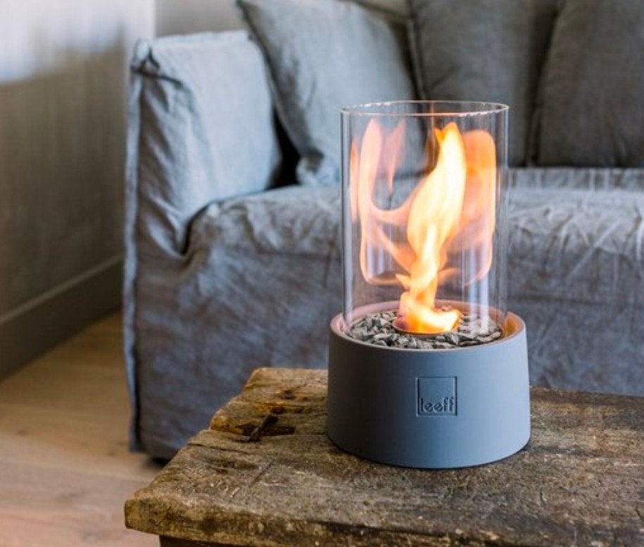 Leeff Stonefire Bio-ethanol Tafelhaard - Grijs, Huis en Inrichting, Ophalen, Zo goed als nieuw, Modern, Grijs