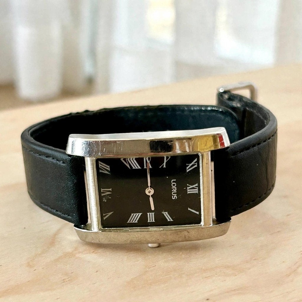 Vintage LORUS Tank Horloge - Rechthoekig - Romeinse Cijfers, Overige merken, Staal, Polshorloge, Ophalen of Verzenden