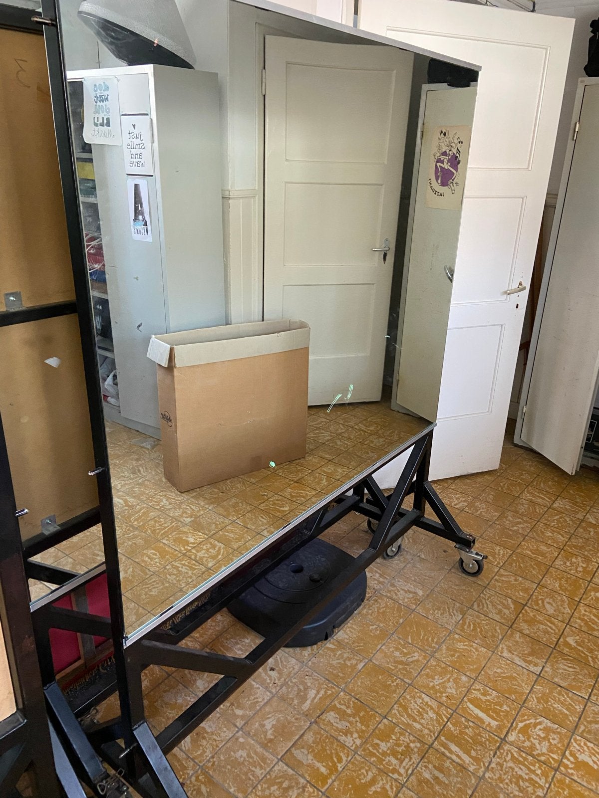 Verrijdbare spiegels - Ideaal voor dansstudio of sportschool, Ophalen, Gebruikt, 125 cm of meer, 150 tot 200 cm