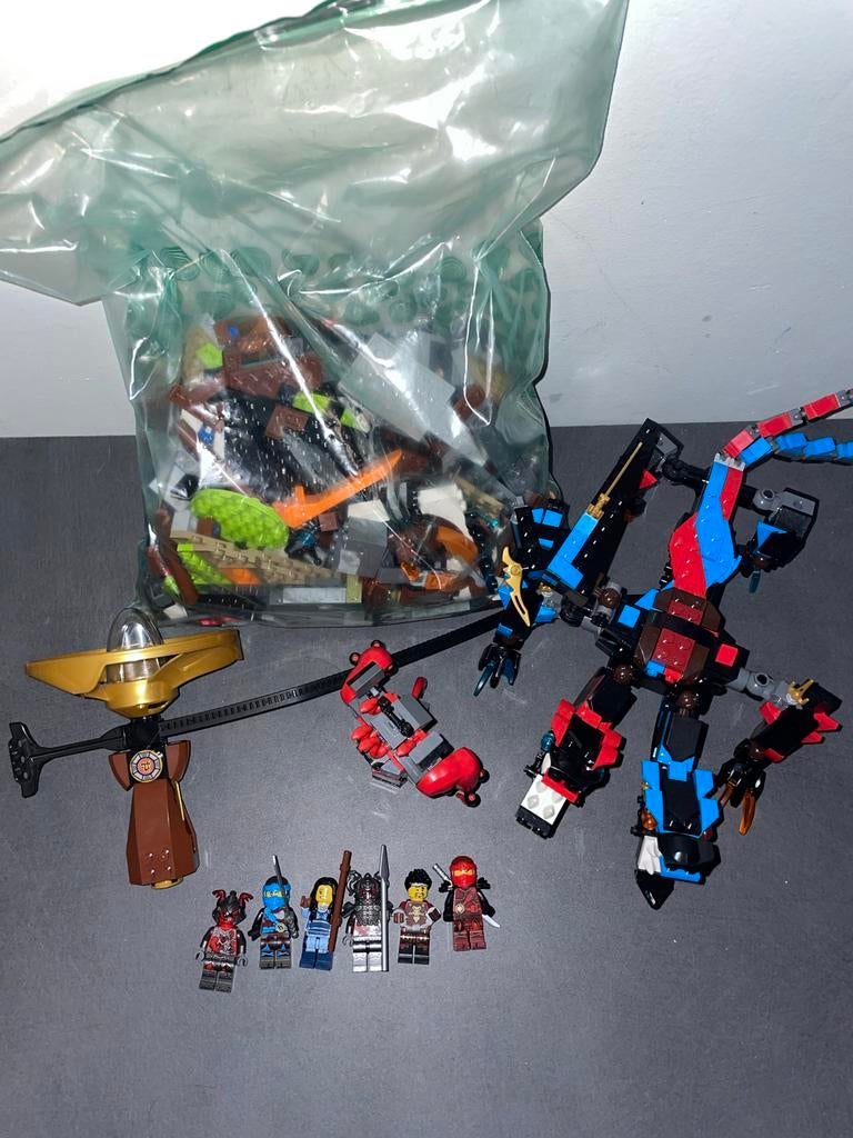 Lego Ninjago draken en Airjitzu spinner van Cole, Inclusief minifiguren, Gebruikt, Lego, Ophalen of Verzenden