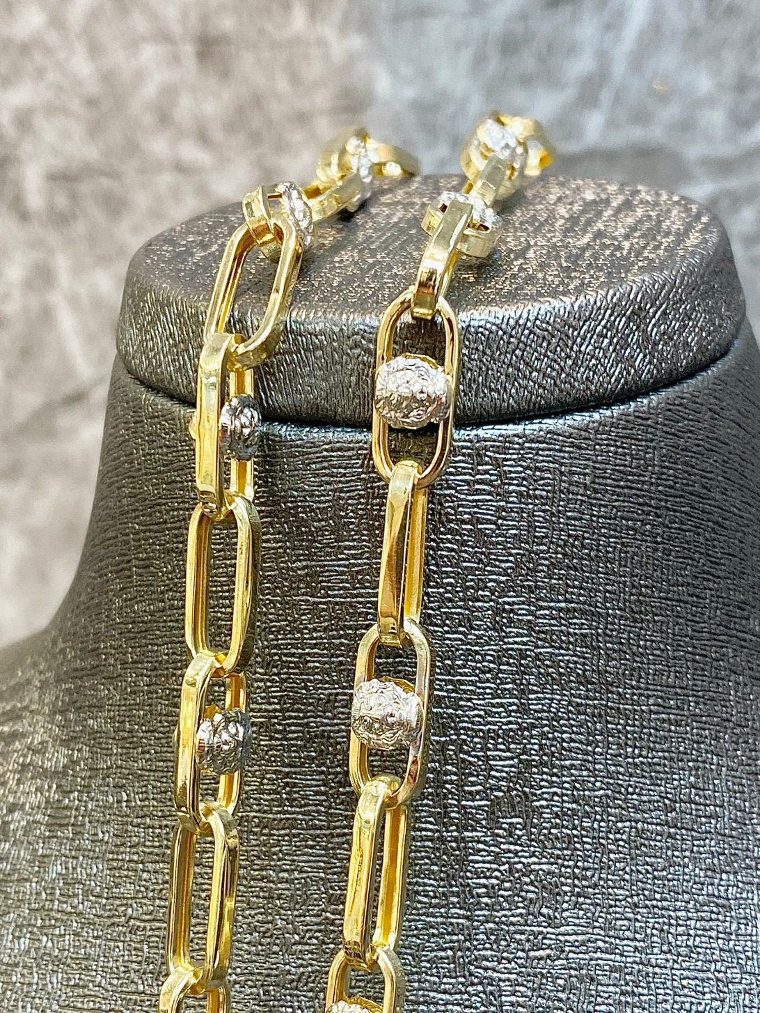 14k Gouden Bicolor Ketting, Ophalen of Verzenden, Nieuw, Goud, Goud
