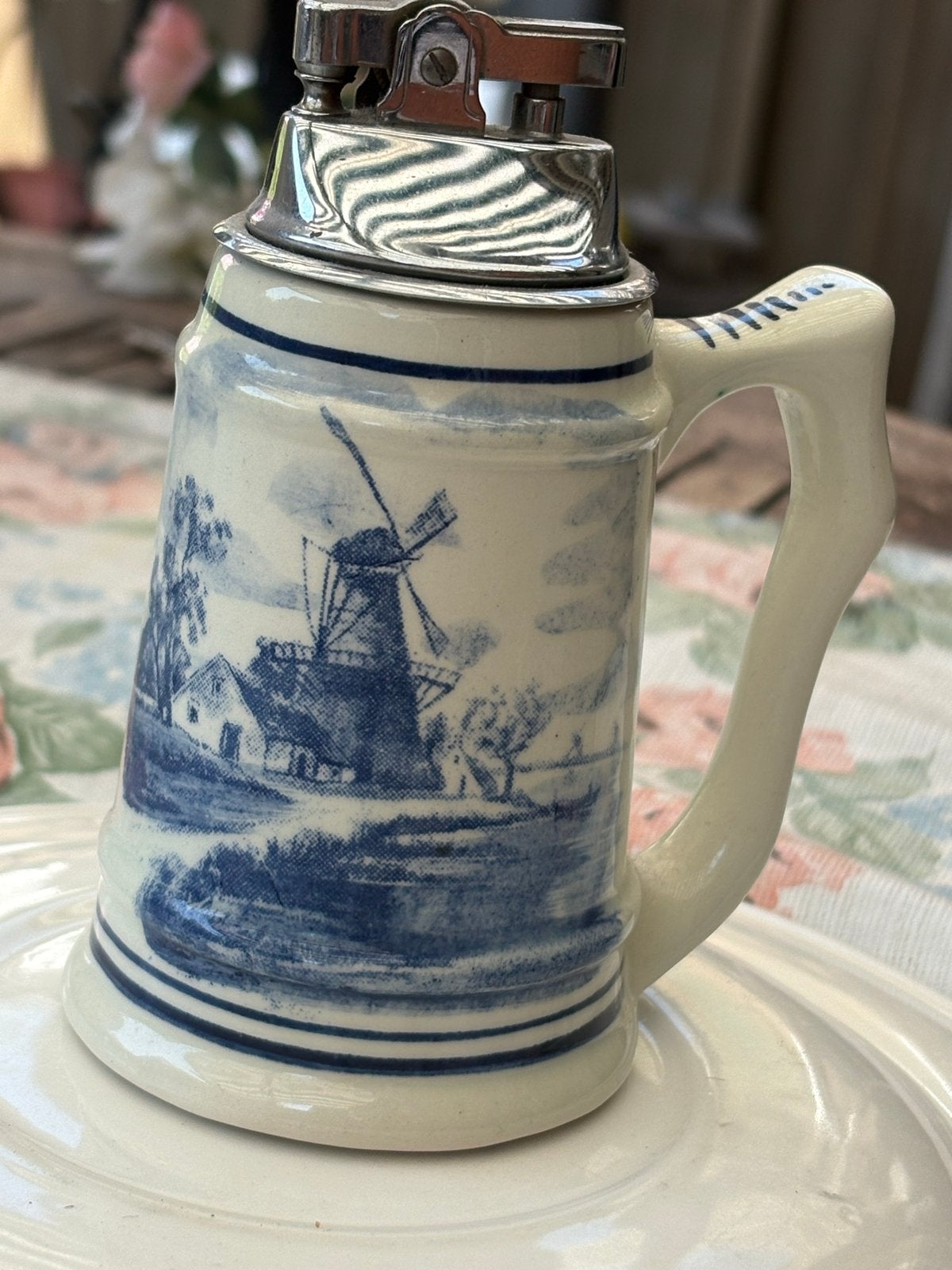 '. Vintage Delftse Blauw Aansteker Molen Decoratie, Ophalen of Verzenden, Gebruikt, Aansteker