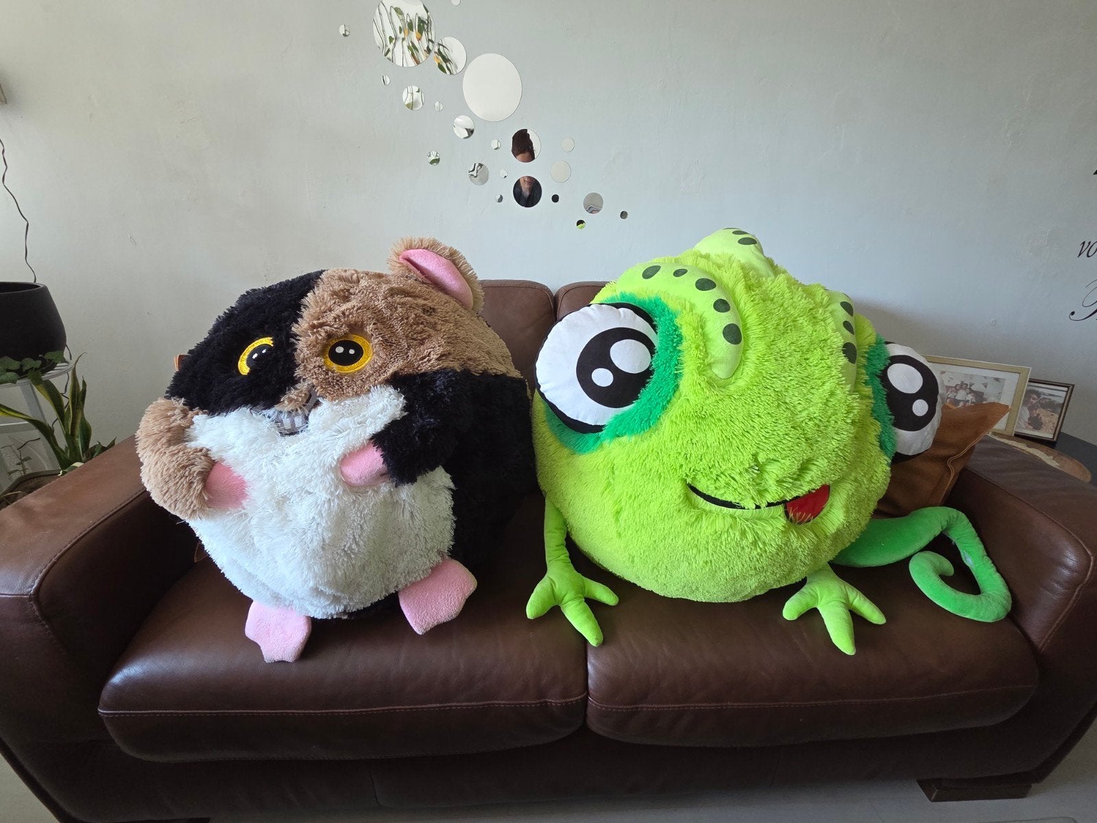 Twee grote knuffels: Hamster en Kameleon, Hamster, Ophalen of Verzenden, Zo goed als nieuw, Meerkleurig
