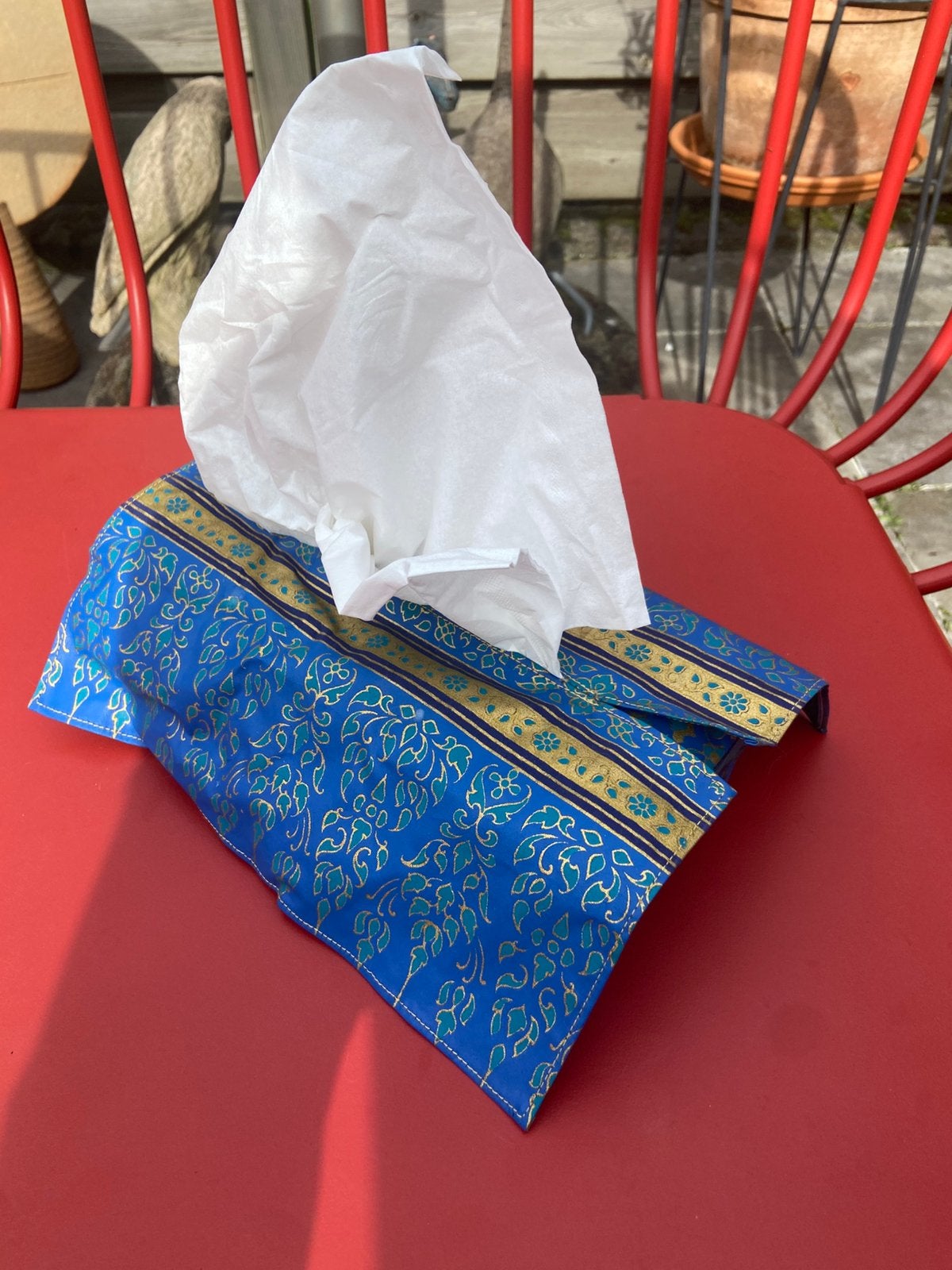 Houder tissues Thailand, zijde, handbeschilderd., Ophalen of Verzenden, Nieuw, Textiel