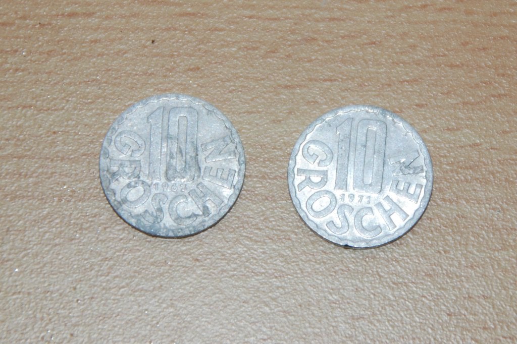 10 Groschen Oostenrijk munten uit 1967 + 1971, Verzenden, Oostenrijk, Setje