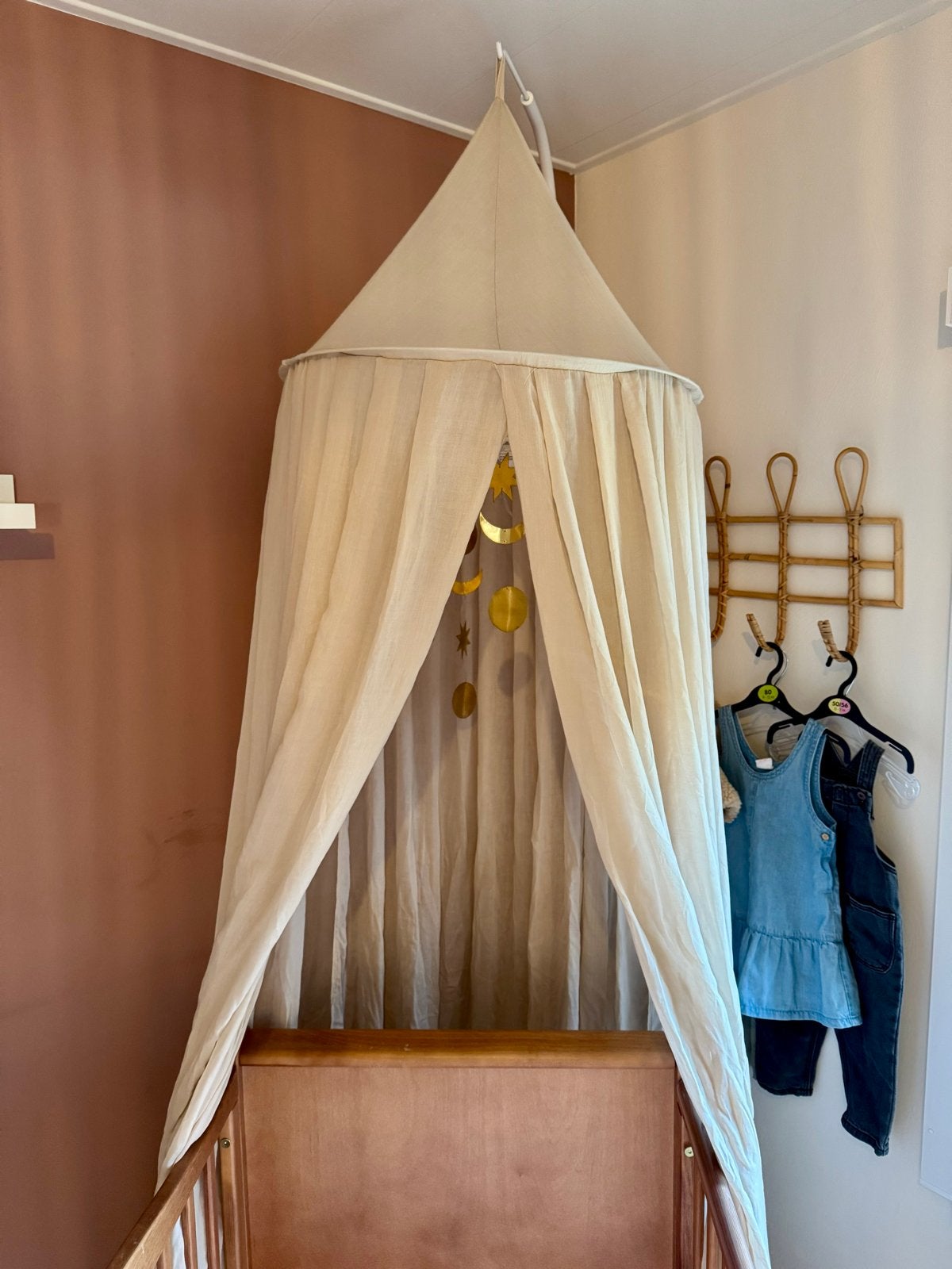 Jollein Hemeltje Beige met Standaard, Kinderen en Baby's, Jollein, Inclusief standaard, Zo goed als nieuw, Klamboe