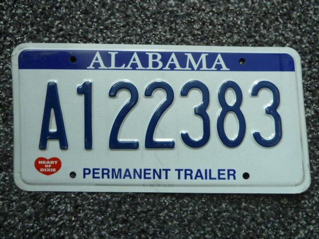 Kentekenplaat licenseplate Alabama Trailer USA, Verzenden, Gebruikt, Auto's