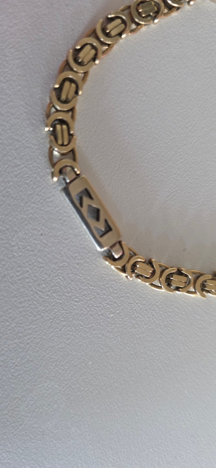 14k platte koningsarmband met wit goud zware kwaliteit, Sieraden, Tassen en Uiterlijk, Armbanden, Ophalen, Zo goed als nieuw, Goud