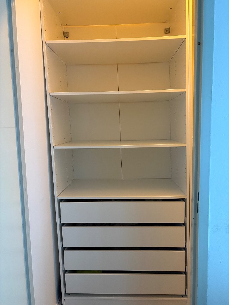 Pax kast (2x 100 cm) met lades en planken, Ophalen, Gebruikt, 50 tot 100 cm, 50 tot 75 cm