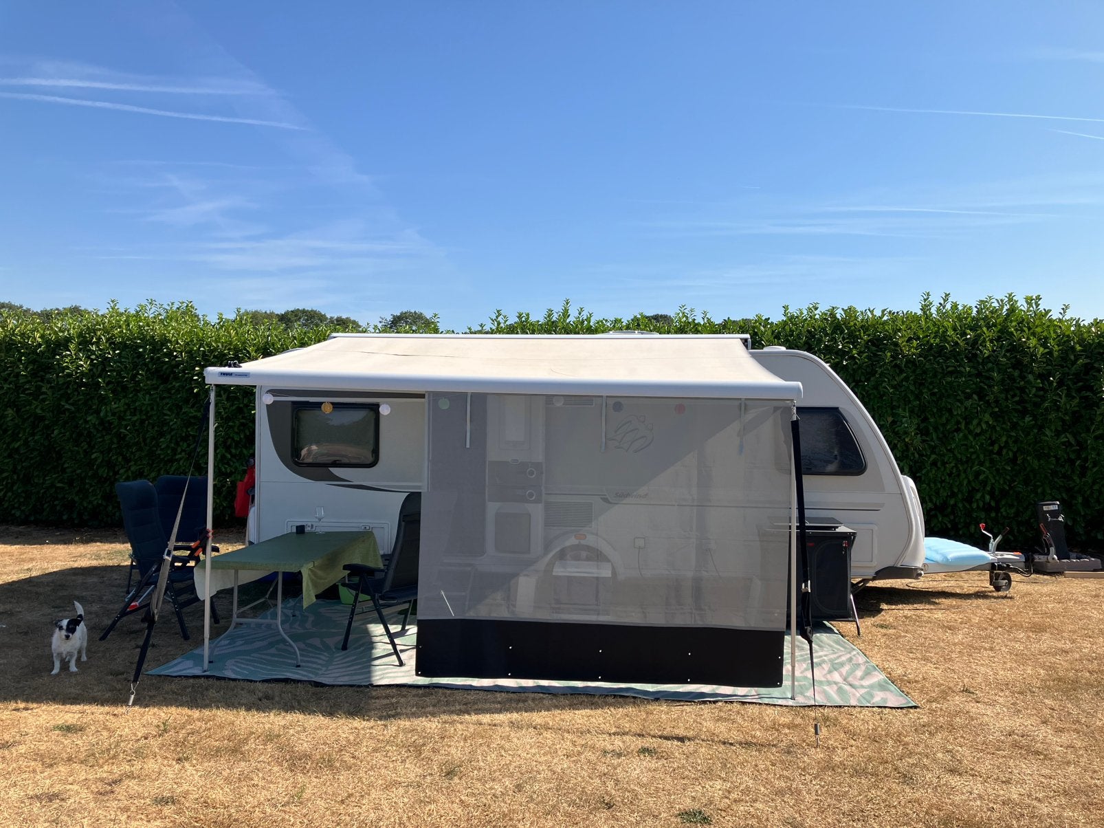 Te koop cassette luifel van Thule 4 mtr breed, Caravans en Kamperen, Caravan accessoires, Ophalen of Verzenden, Gebruikt