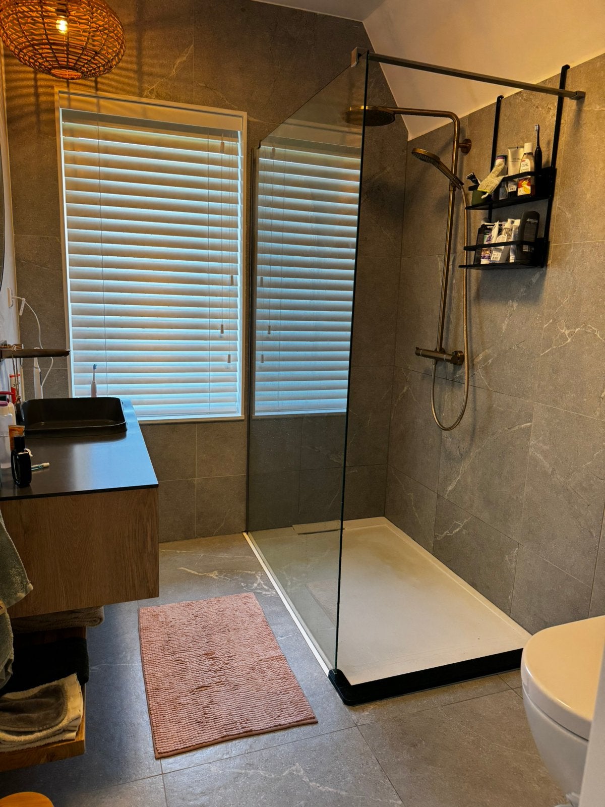 Douchewand helder glas 126 x 200 cm, Ophalen, Glas, Douche
