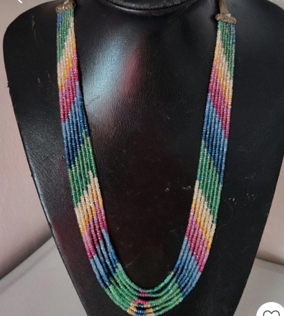 Kleurrijke kralenketting met edelstenen, Sieraden, Tassen en Uiterlijk, Kettingen, Overige kleuren, Nieuw, Ophalen of Verzenden