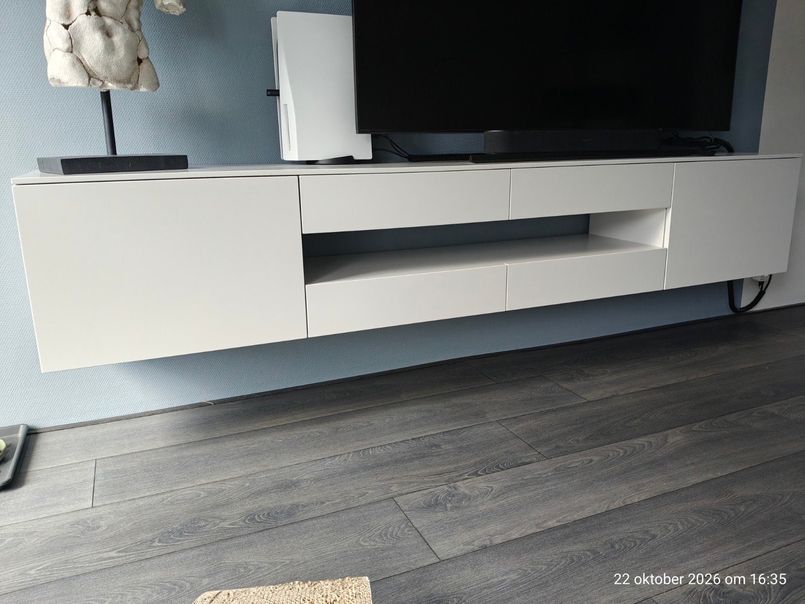 Karat zwevende tv-meubel - Antraciet, 240x40x40 cm, Ophalen, Overige materialen, Gebruikt, 200 cm of meer