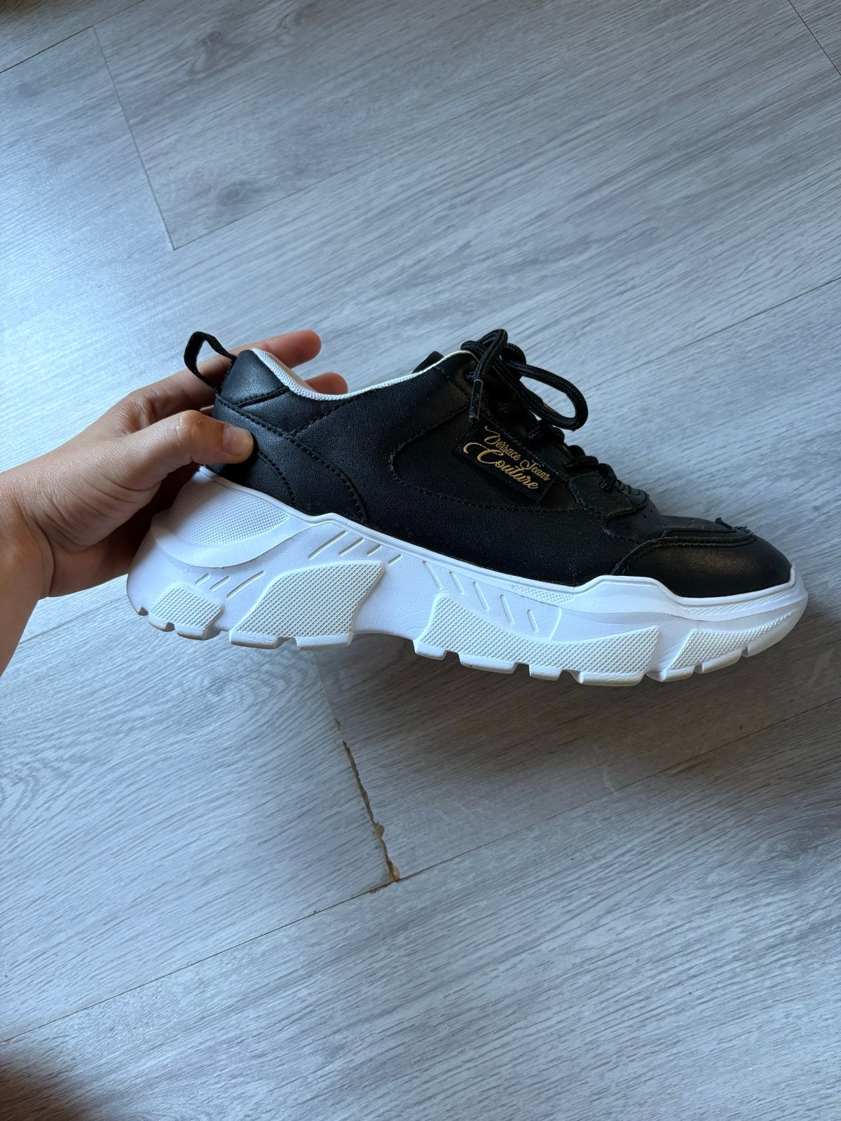 Versace Jeans Couture Sneakers Maat 38 Zwart Wit, Zwart, Ophalen of Verzenden, Sneakers of Gympen, Zo goed als nieuw