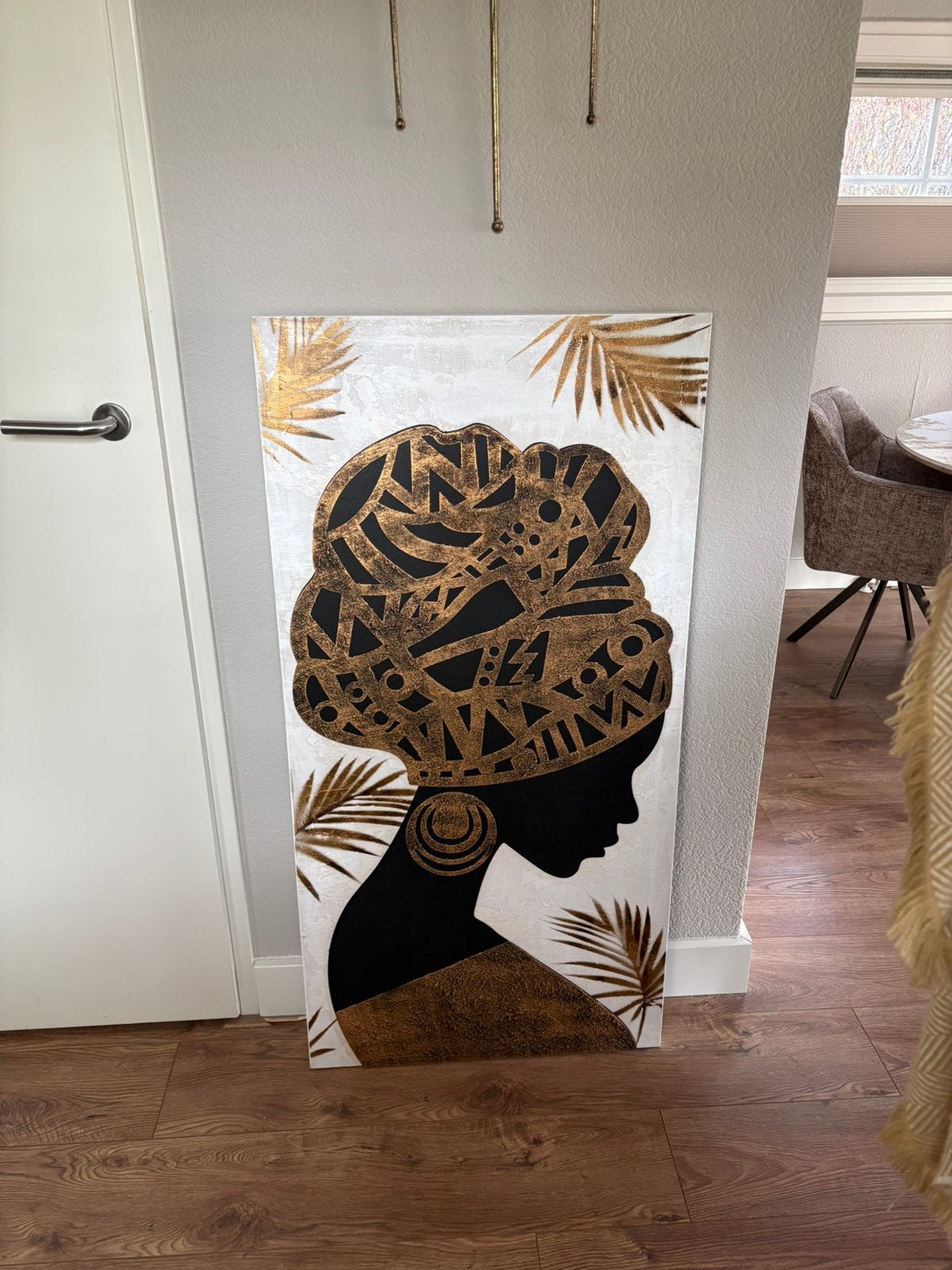 Wandversiering afrikaanse vrouw, Ophalen, Zo goed als nieuw, 50 tot 75 cm, Schilderij