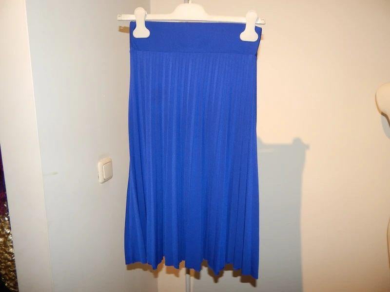 King Louie kobalt vorstelijk blauwe plise rok zwierig S, Zo goed als nieuw, Knielengte, King Louie, Maat 36 (S)