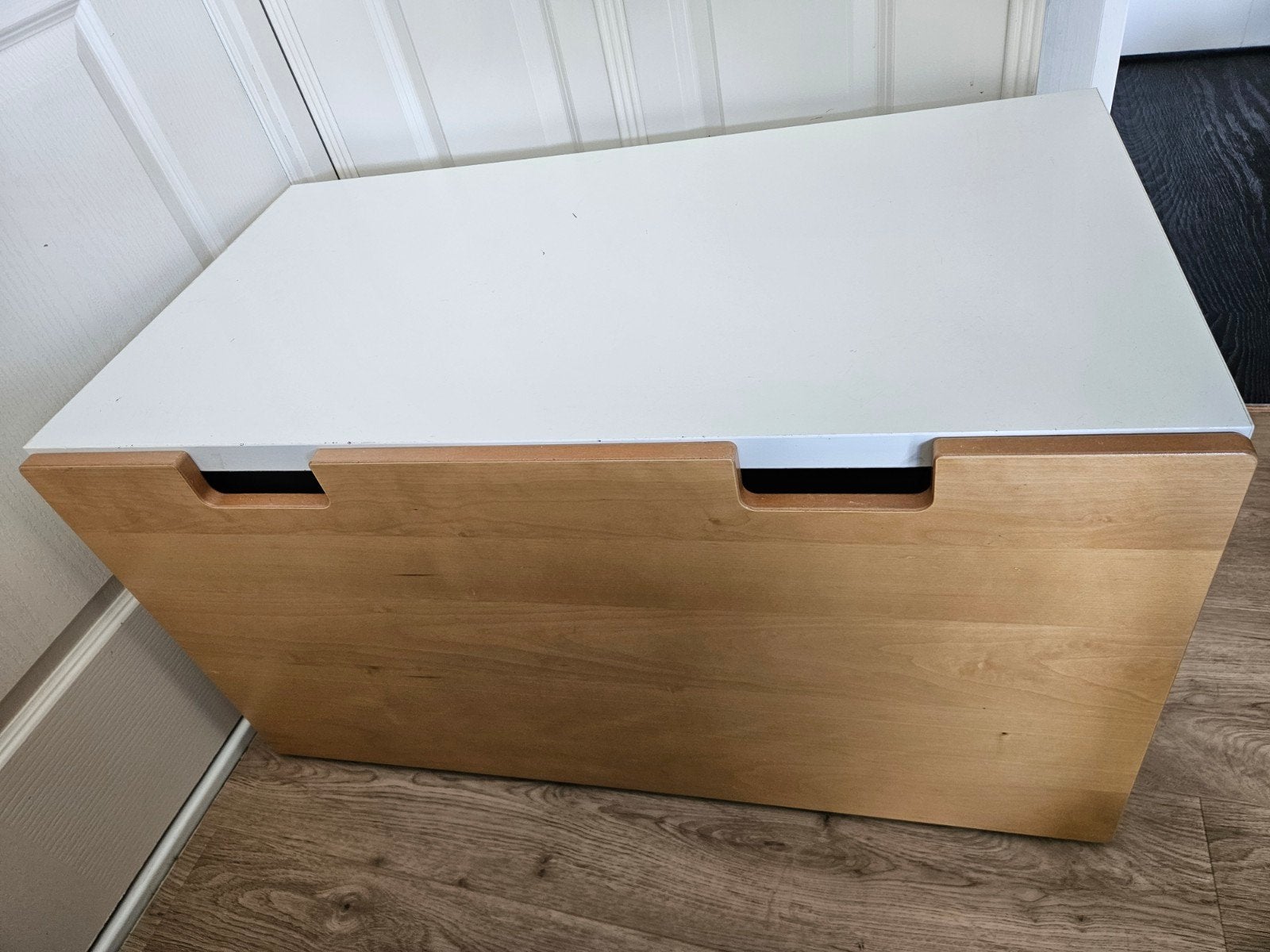Speelgoedkist smastad met lade en bankje - Wit/Hout, Ophalen, Gebruikt, Overige typen