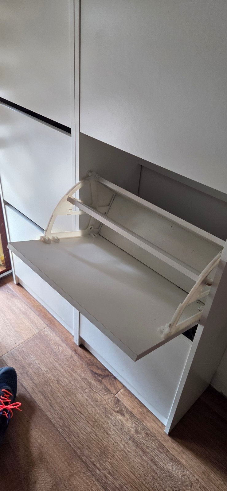 Witte schoenenkast met 3 vakken - 197,5x135x27,5 cm, Huis en Inrichting, Ophalen, Gebruikt, Modern