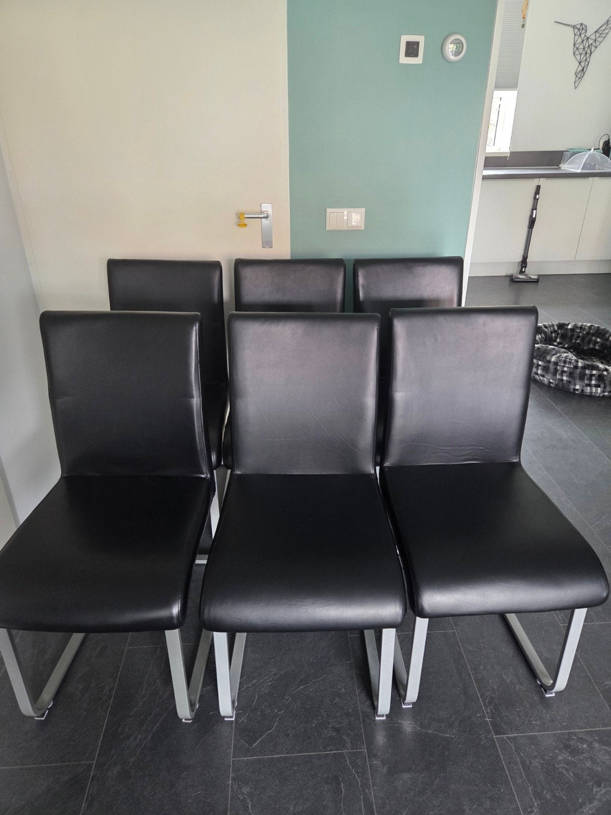 6 zwarte stoelen, Ophalen, Gebruikt, Zwart, Vijf, Zes of meer stoelen