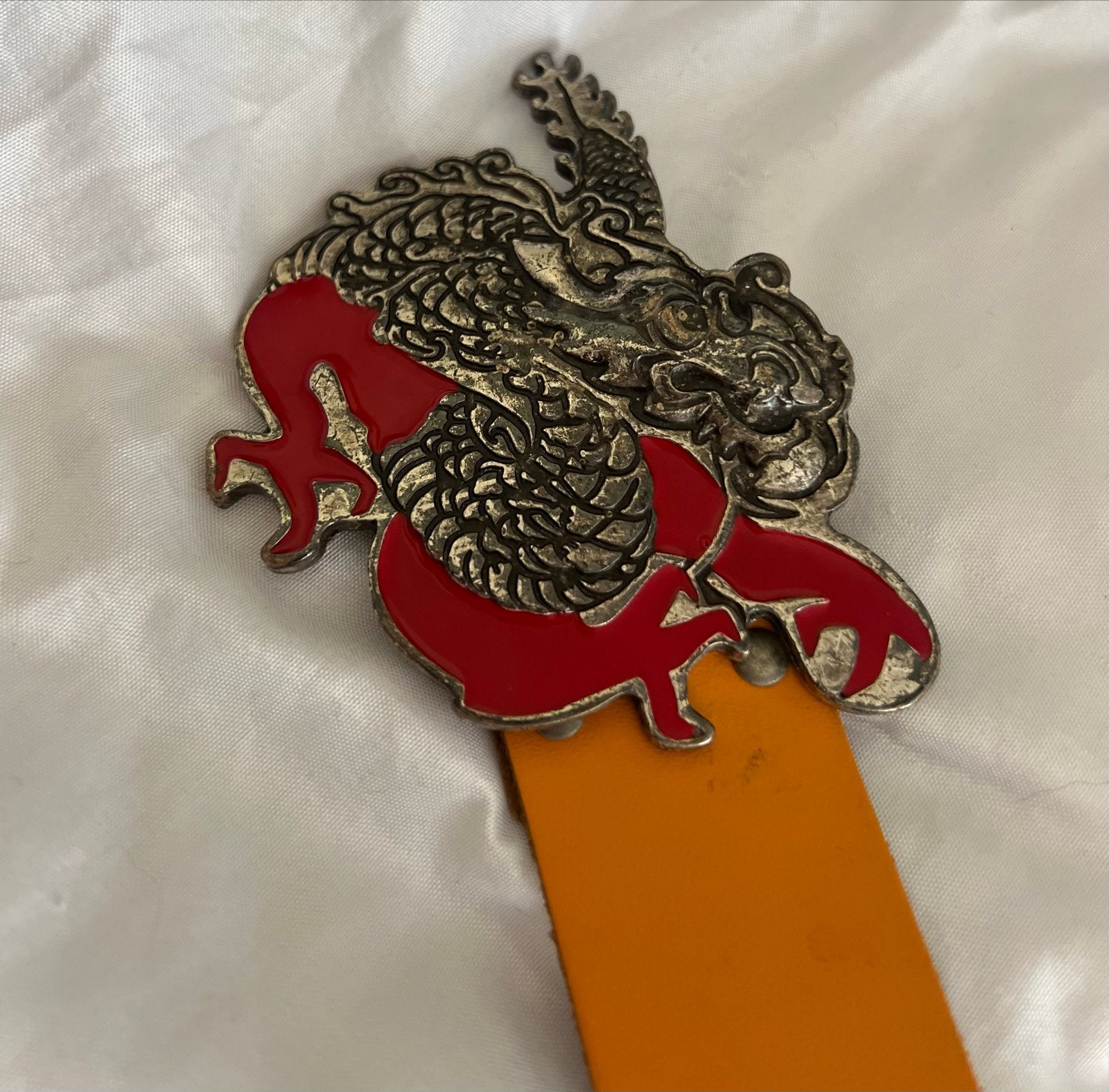 DIDI Drakenriem - Oranje met opvallende gesp, Kleding | Dames, Riemen en Ceinturen, Overige kleuren, 3 tot 5 cm, Verzenden, Echt leder