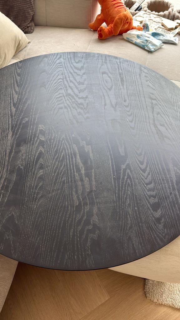 Zwarte rond tafelblad van JYSK, Gebruikt, 100 tot 150 cm, Rond, Minder dan 50 cm