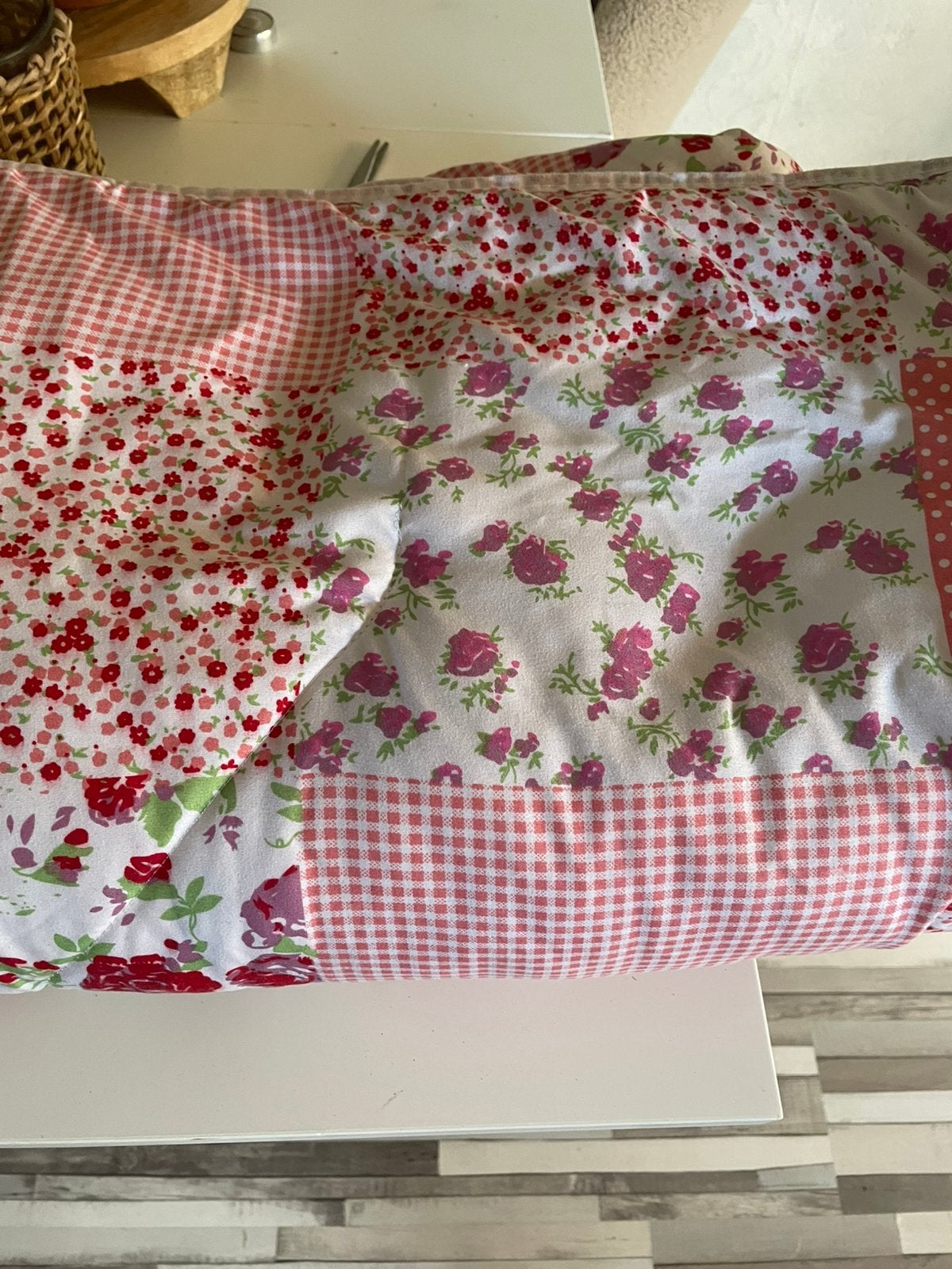 Dekbed zonder hoes (roosjes), Eenpersoons, Wit, Ophalen of Verzenden, Deken of Dekbed
