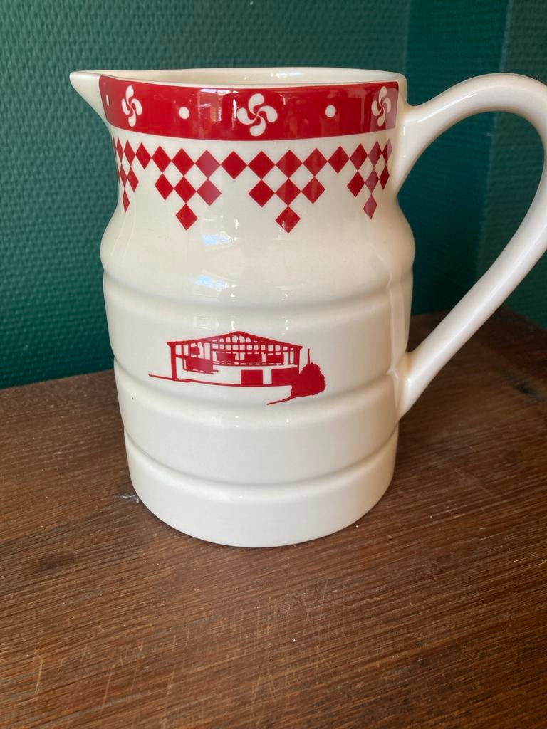 Etxealde Aardewerk Kan - Rood/Wit Design, Overige typen, Ophalen of Verzenden, Zo goed als nieuw, Overige stijlen