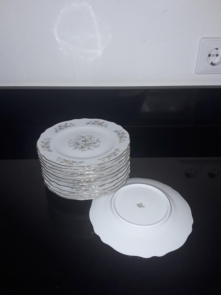 Krautheim gebaksbordjes met kleine pastel bloemetjes, Huis en Inrichting, Keuken | Servies, Verzenden, Zo goed als nieuw, Bord(en)