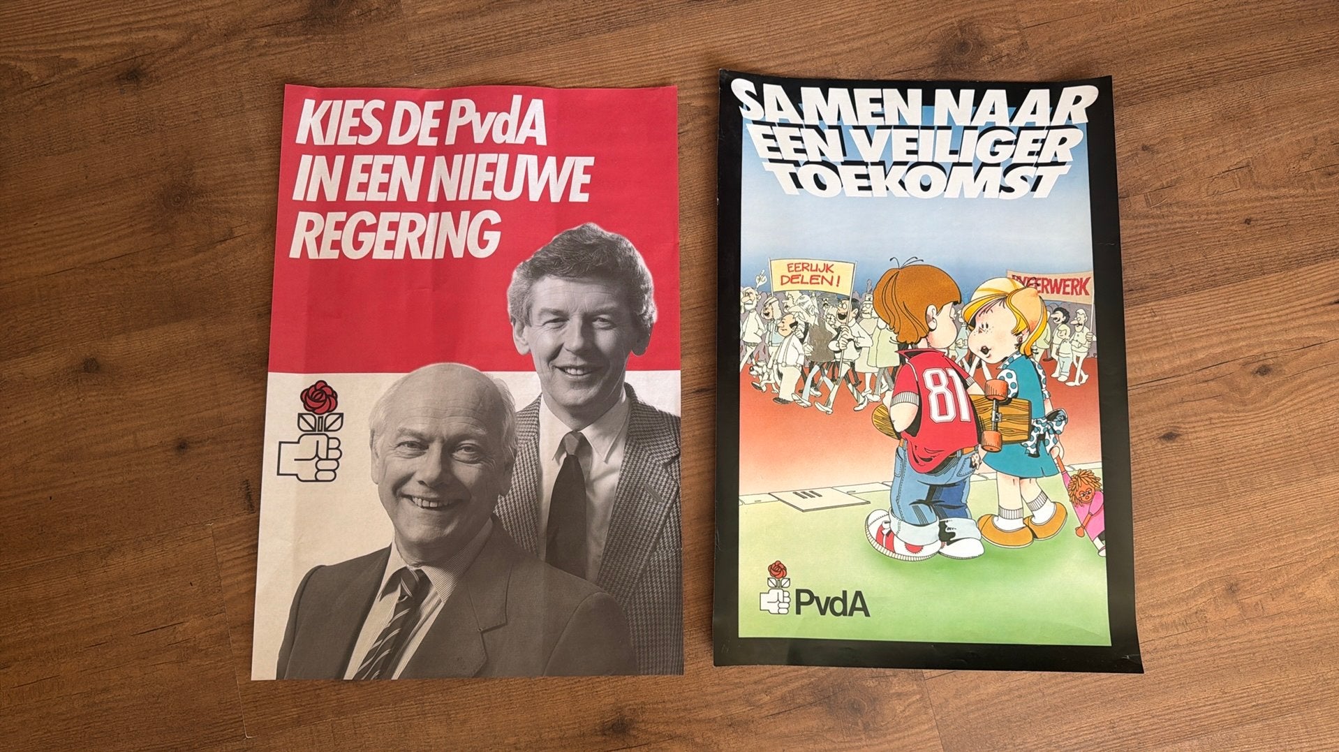 PvdA posters, Ophalen, Zo goed als nieuw, A1 t/m A3
