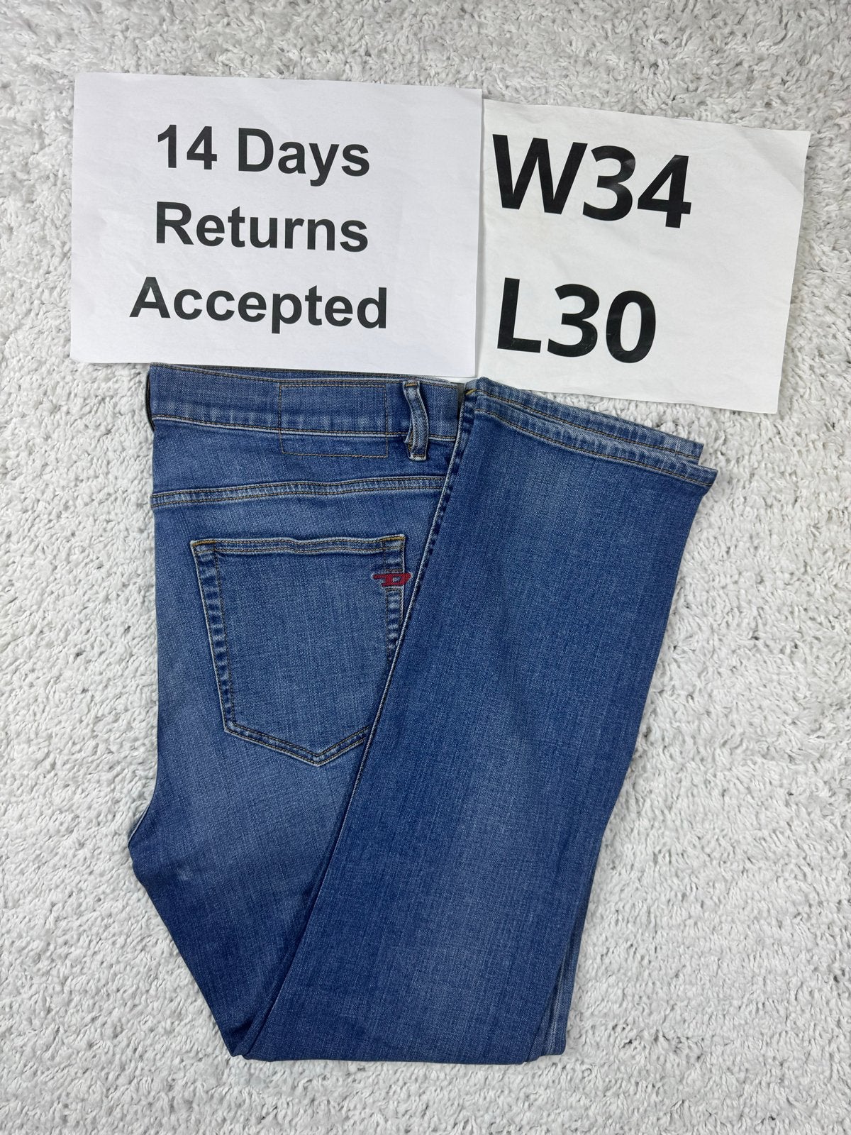 Diesel D-Viker 2020 Jeans Straight Fit Blauw W34 L30 2675, B, H, H, W33 - W34 (confectie 48/50)