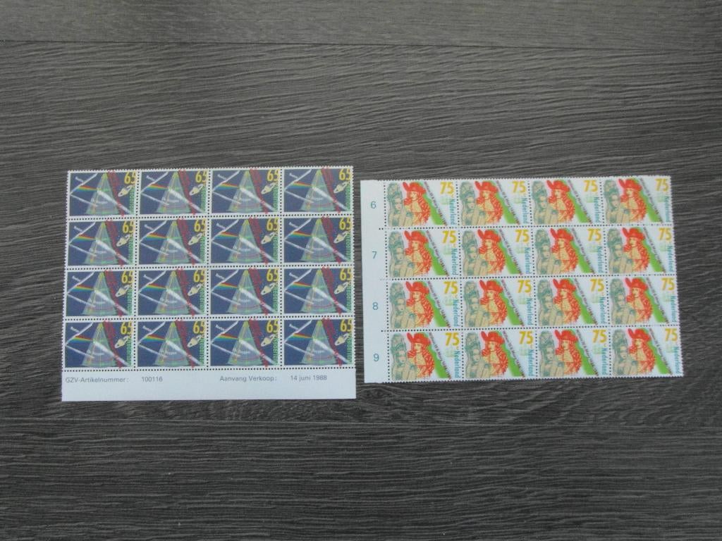 1406-1407 Willem III en Mary blokken van 20 1988 Postfris, Ophalen of Verzenden, Na 1940, Postfris