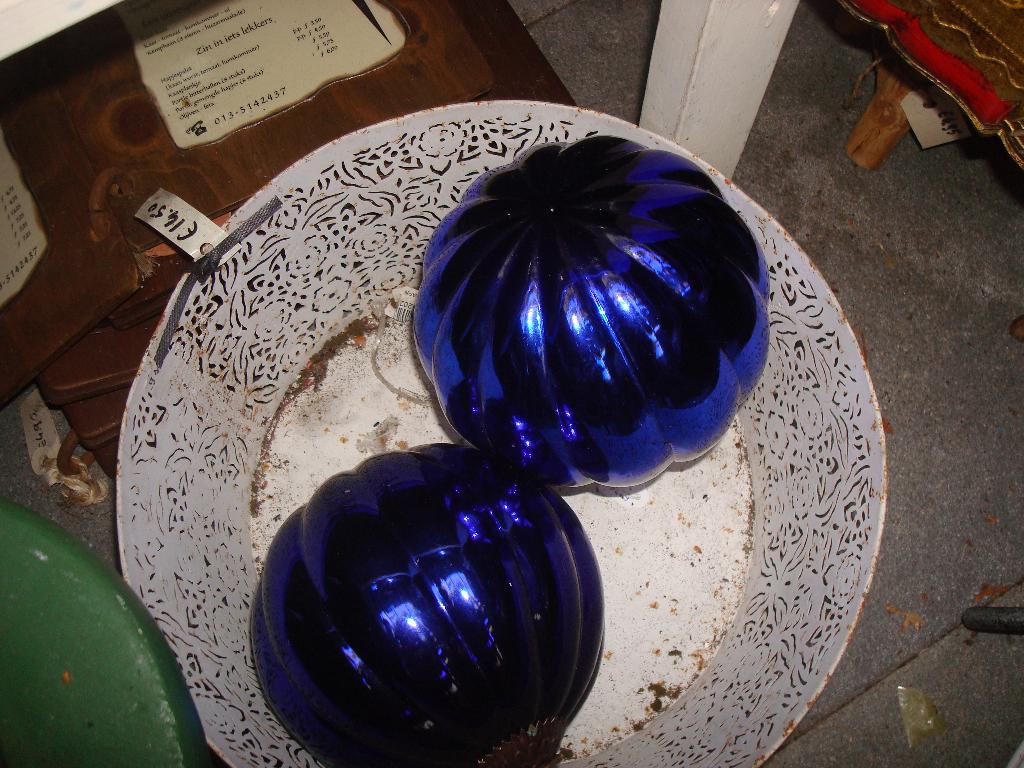 blauwe decorative  bollen dik glas, Ophalen of Verzenden
