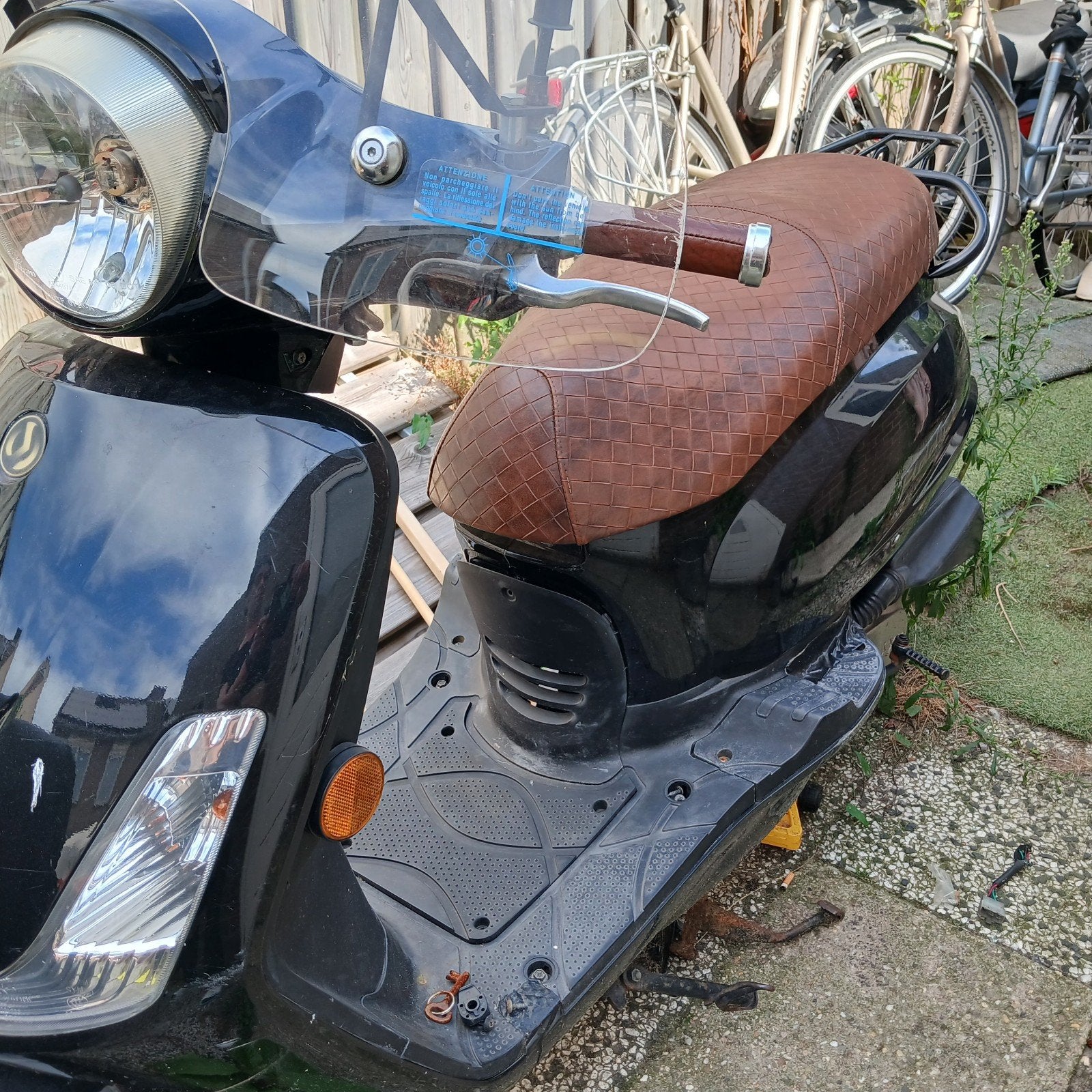 Zwarte scooter met bruin zadel sym fiddle, Ophalen, Gebruikt, Overige typen, SYM