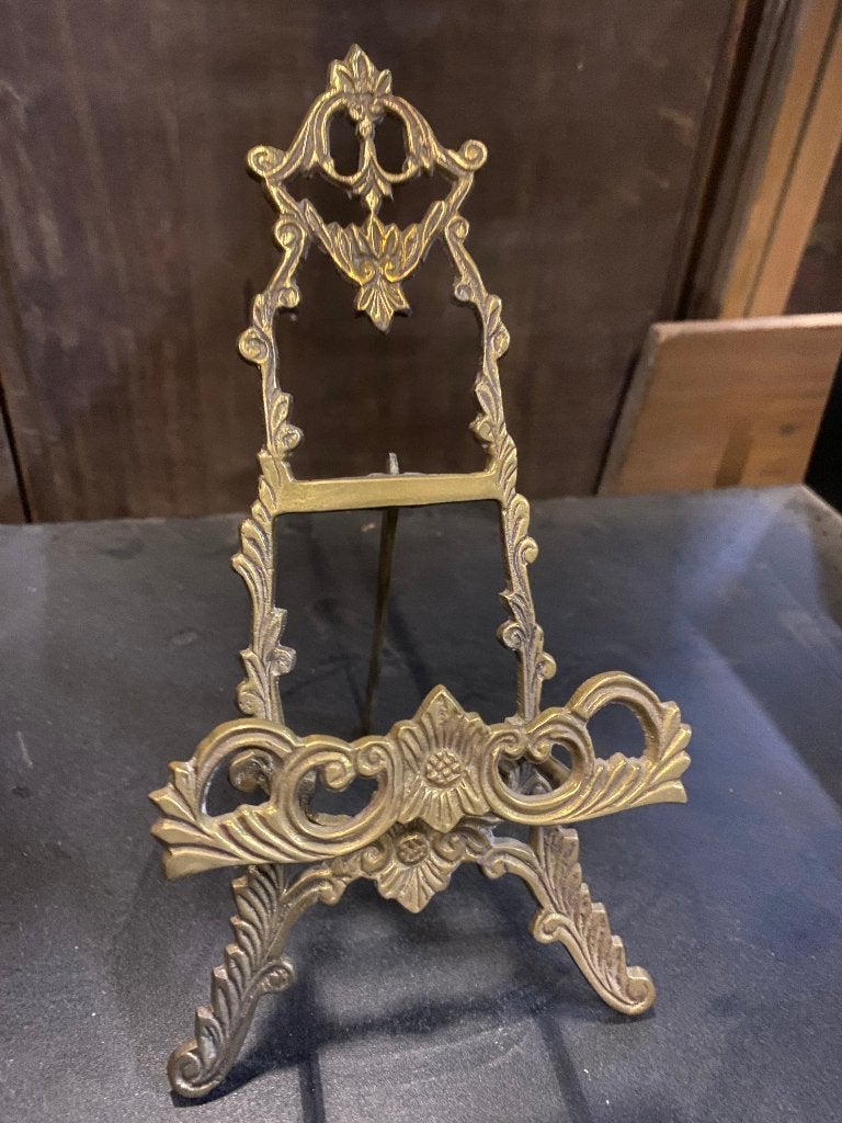 Decoratieve messing fotolijst standaard - 17 cm hoog, Ophalen of Verzenden, Fotolijst, Goud, Metaal