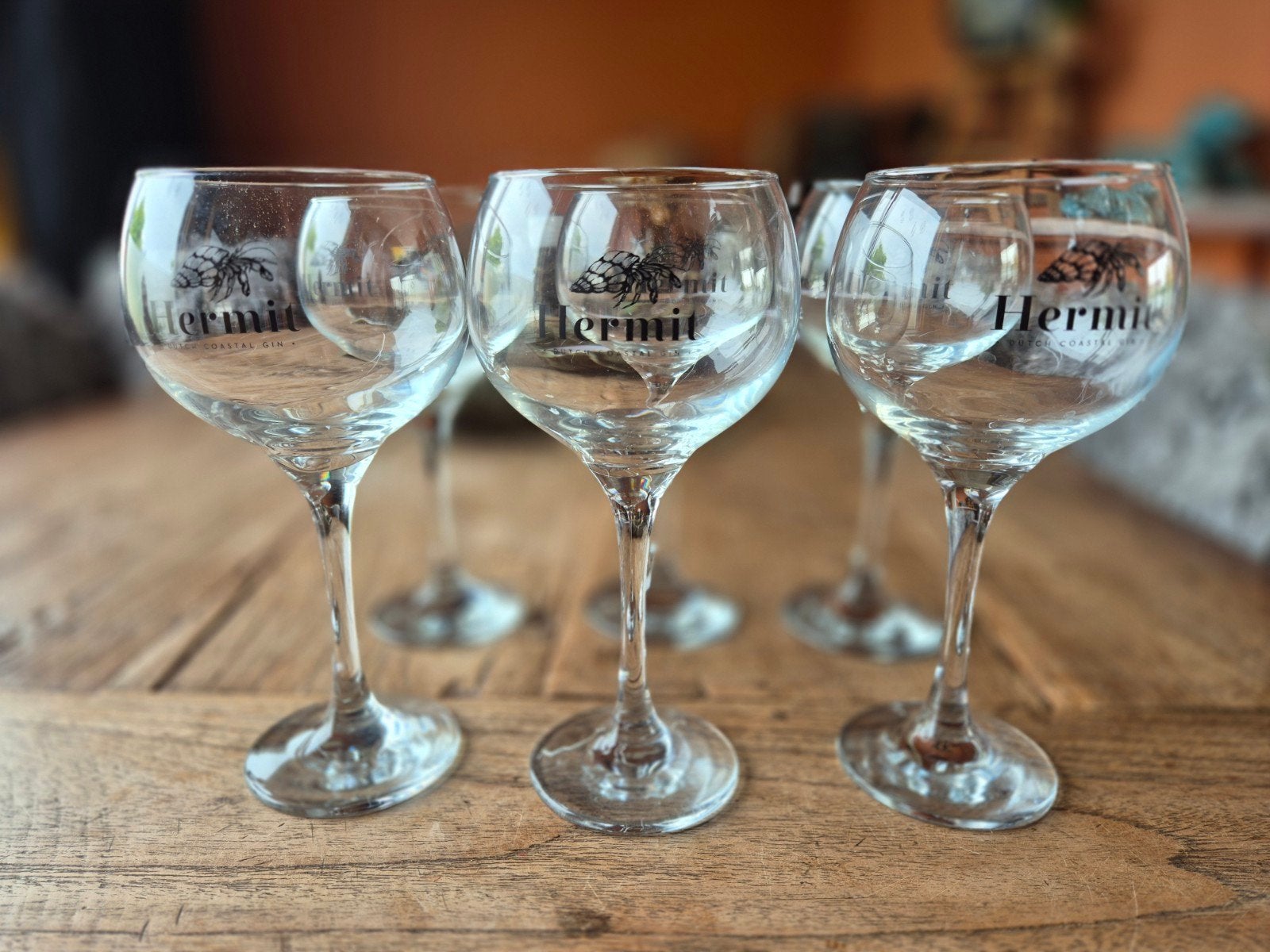 6 prachtige hermit gin glazen, Ophalen of Verzenden