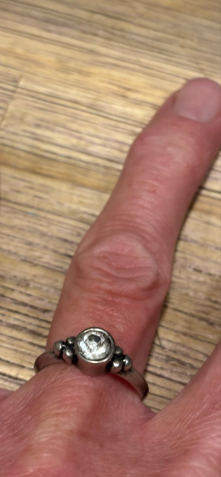 Vintage Zilveren Ring 925 met zirkonia  Maat 16.2, Ophalen of Verzenden, Met edelsteen, Dame, Zilver