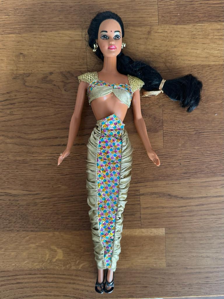 Vintage Barbie pop met lichaam uit 1966 en hoofd uit 1990, Ophalen of Verzenden, Zo goed als nieuw, Barbie